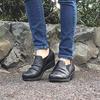 Yuriko Matsumoto Casual Town Walking Shoes, Genuine Leather (Size 23cm, Black)
