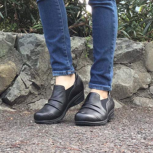 Yuriko Matsumoto Casual Town Walking Shoes, Genuine Leather (Size 23cm, Black)
