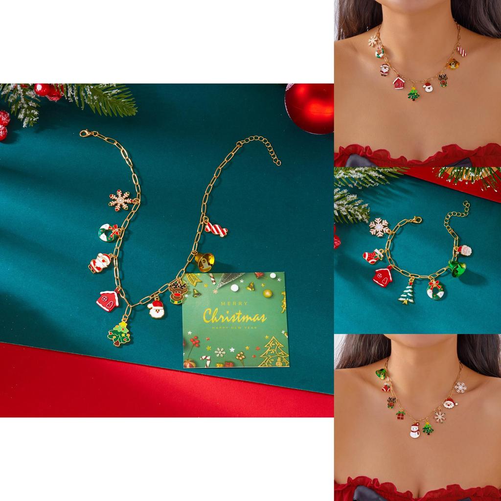 Christmas Jewelry Jewelry Set With Zinc Alloy Geometric Pendant And Layered Chain Design For Holiday Events