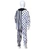 Party clown role-playing costume, black and white spotted striped jumpsuit, children's adult Halloween makeup ball props