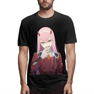 Darling In The Franxx Comfortable Short Sleeve Shirts Crew Neck Personality Fashion T-Shirt Black