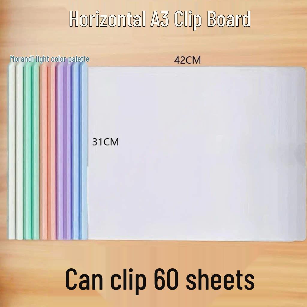 A3 Horizontal Morandi Test Paper Clip Transparent Folder & Document Holder 5 Morandi Test Paper Clips