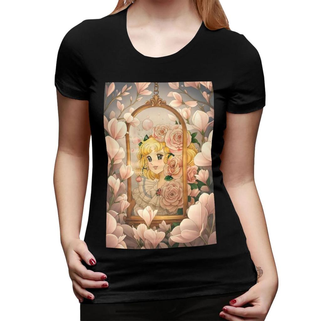 Candy Candy Cartoon Anime TShirt for Women Crew Neck Streetwear T Shirts Womens Short Sleeve Summer Clothes Tops