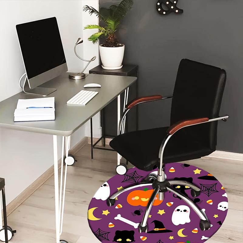 

1pc Office Carpet Chair Mats Halloween Cute Symbols Pattern Perfect for Decorating Office Chairs, Living Rooms, Or Bedrooms.YDT130 80cm by 80cm