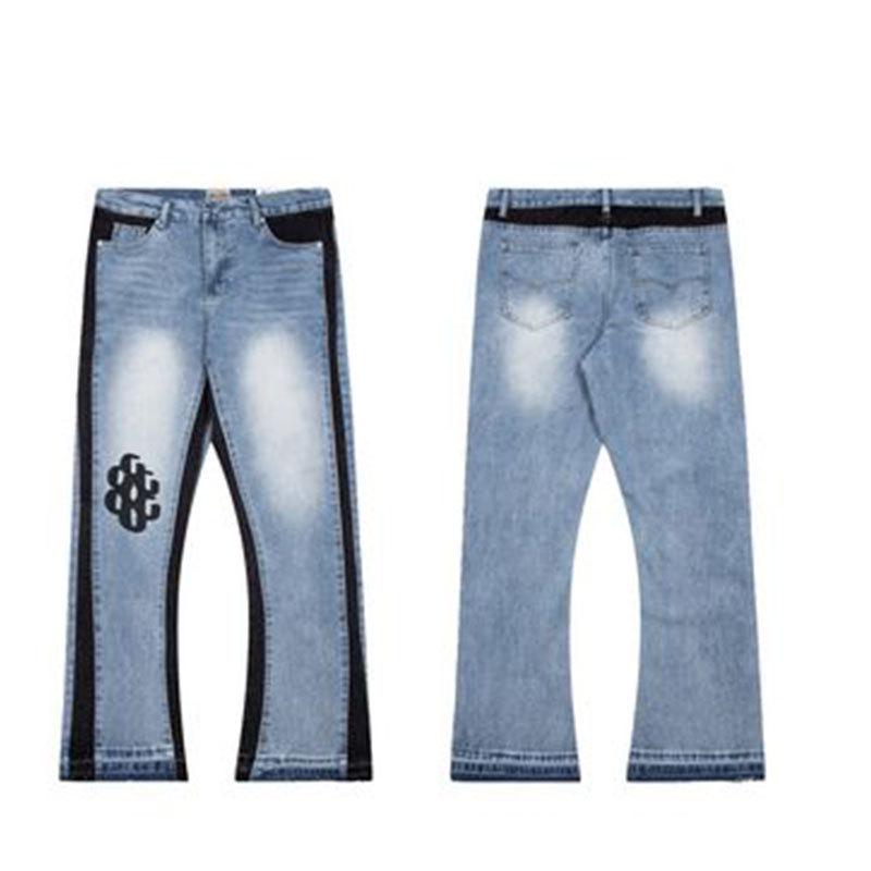 GALLERY DEPT Jeans Acampanados Retro Unisex Patchwork Desgastados con Lavado Salpicado