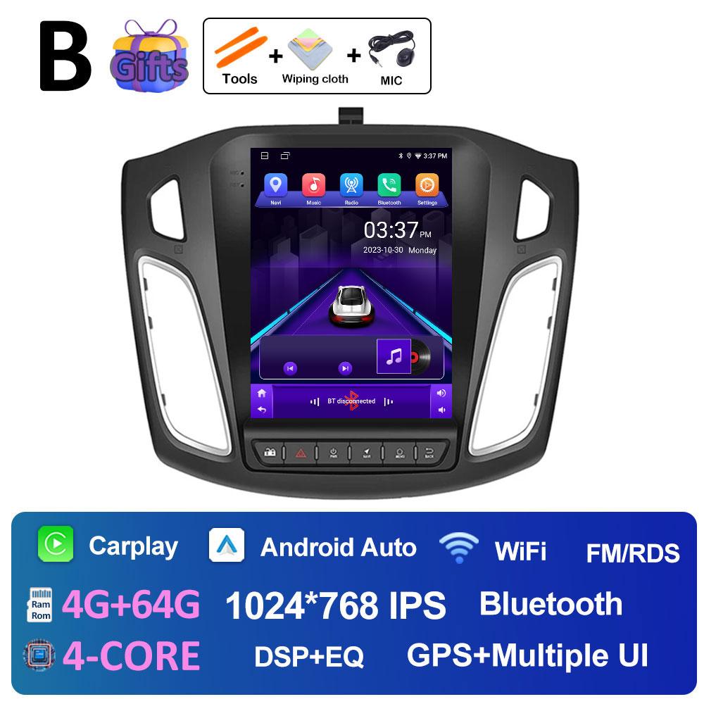 Android 14 Auto Radio Player  For Ford Focus 3 Mk 3 2011 2012 2013 2014 - 2019 DSP Stereo Cooling Fan 2.5D Touch Screen No 2 Din
