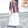 Johnature Women Vintage Print Floral Jackets O-Neck Long Sleeve Coats Spring Button Bat Sleeve Chinese Style Jackets