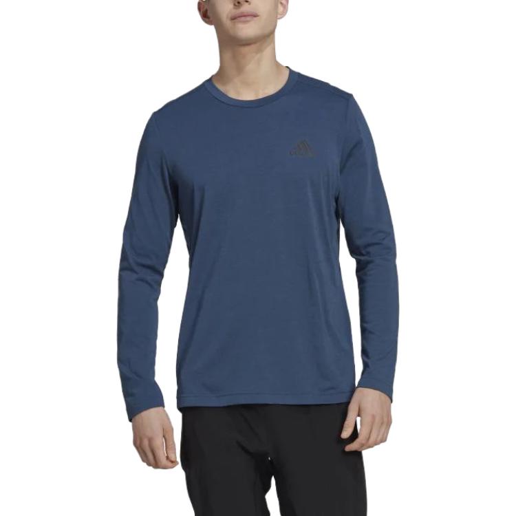 adidas T Shirts Men's Marine Blue Crew Neck Moderate Straight Fit HM4785