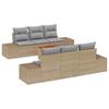 Garden Sofa Set 7 Pcs Beige and Light Grey Poly Rattan