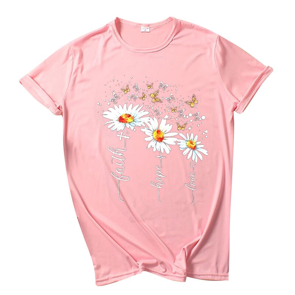 

(SU)Модные женские однотонные футболки с короткими рукавами и принтом