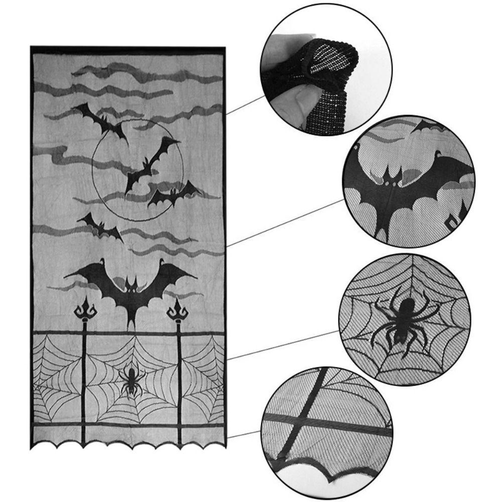 Cloth Halloween Door Curtains Table Flags Spider Web Tablecloth  Halloween