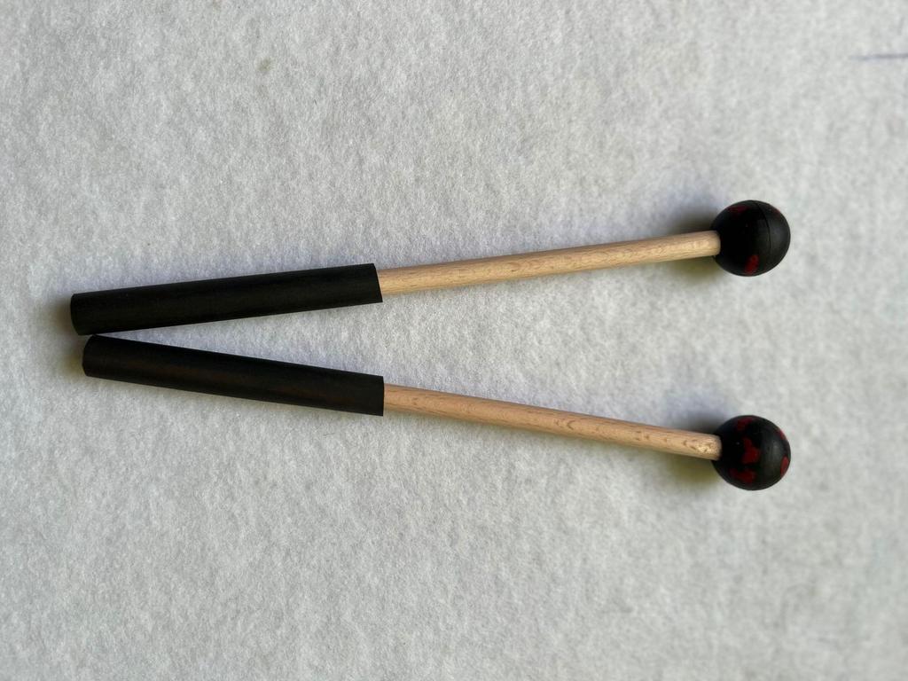 Ethereal Drumsticks Set: Anti-slip Wooden Handle with Rubber Hammer Head - 2 Pieces
