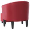 Club Armchair with Footstool Burgundy PU Leather