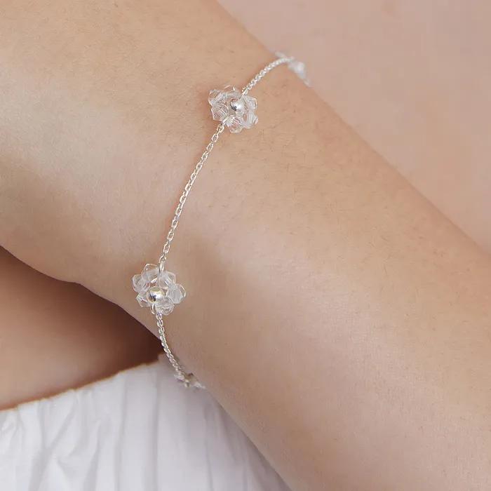 (Silver 925) Crystal Flower Bracelet BR1798