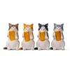 Cartoon Beer Cat Figures Mini Cat Statue Toy Funny Cat Center Console Ornaments  Home Decor