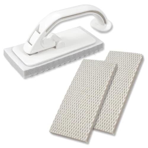 Azuma Smart Bathroom Floor Cleaner, Main Unit + 2 Spare Brushes, Magnetic Storage, Simply Wet and Scrub, Magnetic Sticking, Perfect for Pink Stains, B