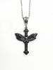 Gothic Cross and Skull Moth Necklace - European & American Design