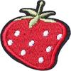 50 Stück 1,7 x 1,2 Zoll Erdbeer-Stickerei-Aufnäher, rote Kleidungsapplikationen für Jacken, Jeans