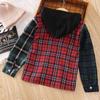 Spring New Children's Shirt Jacket 7-12 Long Sleeve Color Blocking Unisex Children's Top