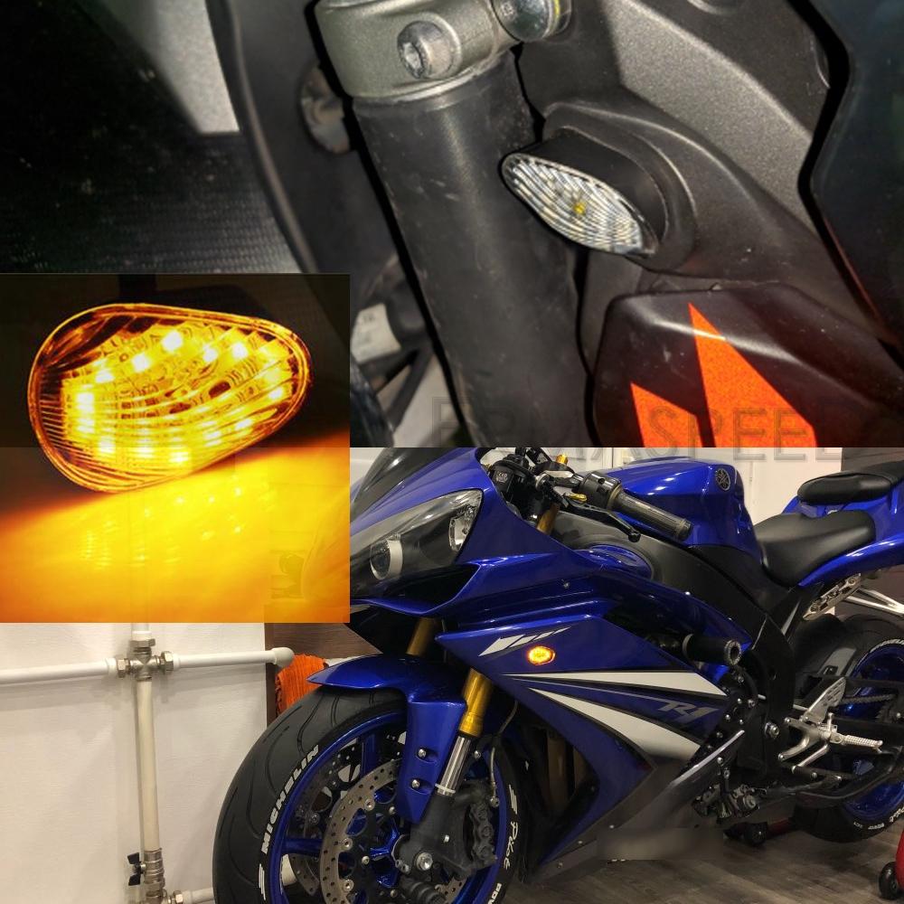Motorcycle Flush Mount LED Turn Signal Light  Amber Lamp 12V Universal Motorcycle Indicators For YZF R1 R6