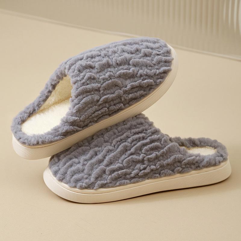2025 Autumn/Winter Women's Cute Butterfly Cotton Slippers - Postpartum Warm, Fluffy Indoor Home Shoes with Thick Soles