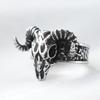 Vintage Gothic Goat Head Skull Ring For Men Stainless Steel Lucifer Animal Jewelry Cool Gift For Boys