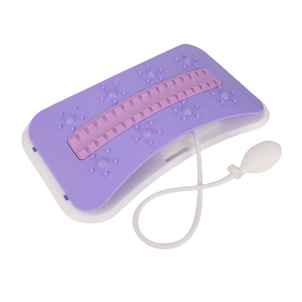 Aparat de întindere pentru suport lombar cu pompă manuală, înălțime reglabilă, instrument auxiliar pentru întinderea spatelui inferior pentru acasă și birou, mov