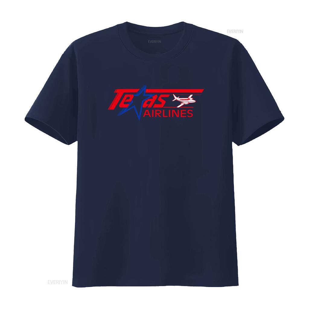 Texas Airlines Retro Vintage T Shirt for USA International Airport Design vintage Washed designer clothes homme Soft Stretched
