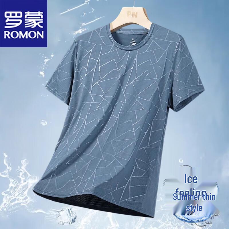 ROMON Men s Ice Feel Short Sleeve T-Shirt 3XL