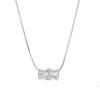 S925 Sterling Silver New Brushed Diamond Small Waist Necklace Women's Design and Premium Pendant Sweater Chain
