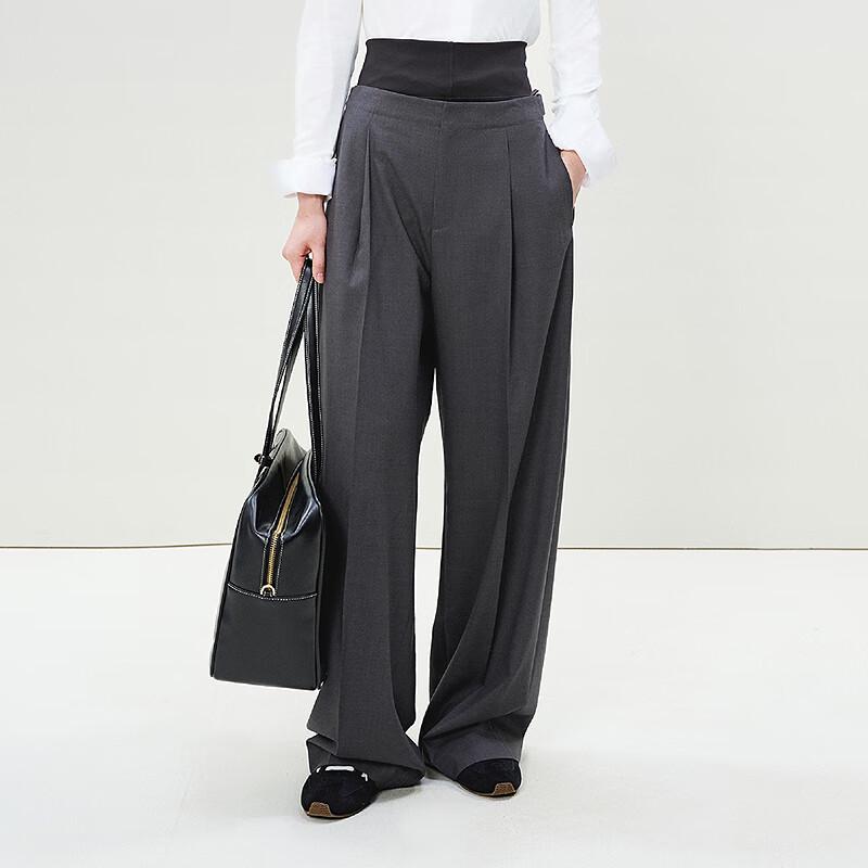LESS 2025 Spring Collection Loose Wide-Leg Wool Trousers