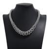 Summer Retro Steel Snake Chain Necklace With Multilayer Design For Artistic Fashion Enthusiasts