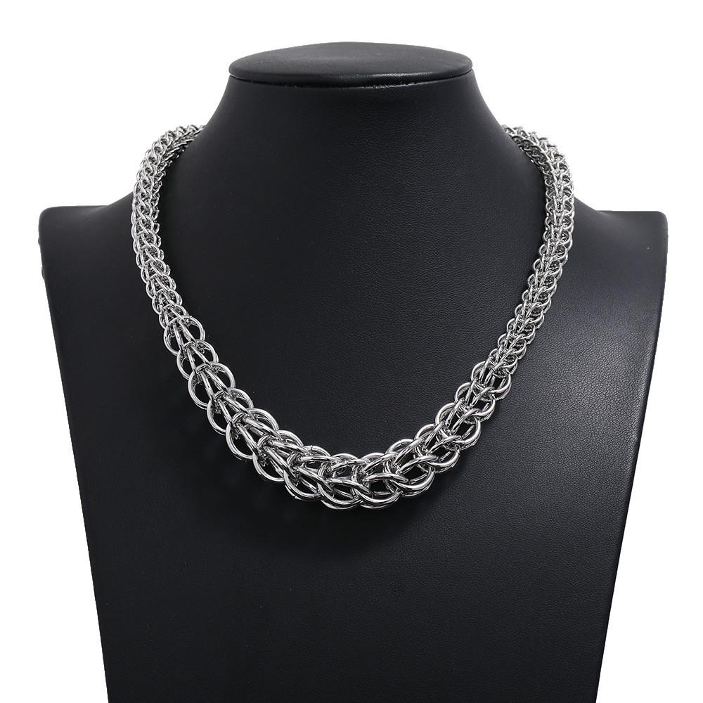Summer Retro Steel Snake Chain Necklace With Multilayer Design For Artistic Fashion Enthusiasts