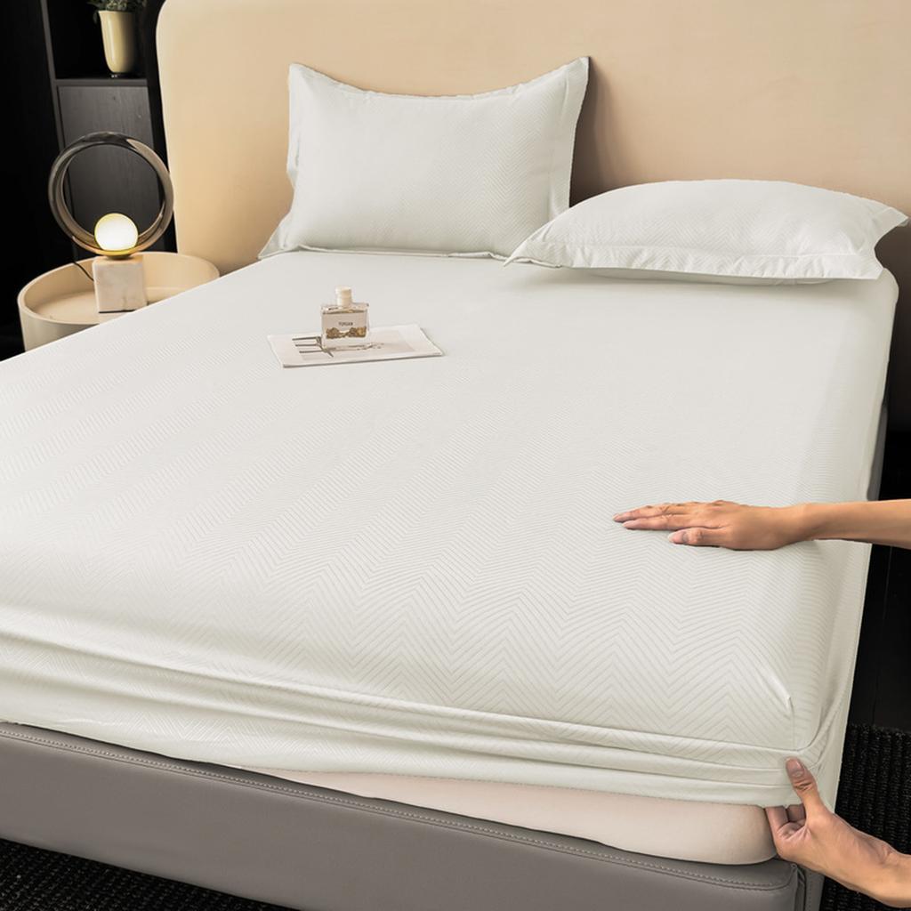 Unifarbenes gebürstetes Bettlaken mit vollständiger Abdeckung, rutschfester und staubdichter Schutzbezug, Bettdecke