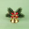 Holiday Home Decorations Christmas Bow Ornaments with Gold Jingle Bells, Xmas Tree Hanging Wreath Retail Window Displays Pine Cones, Red Berries