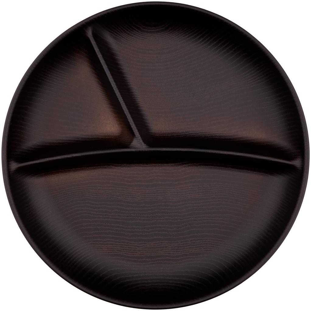 Showa NH home Large Divided Wood Grain One Dark Clean Microwave and Dishwasher Made in Outdoor Product 4979522 Plate, Resin, Plate, Brown, Coat, Safe,