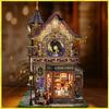 Diy Wooden Time Magic Club Cottage Dollhouse Miniature Model Kits With Warm Lights 3D Puzzle Handmade For Friends Birthday Gifts