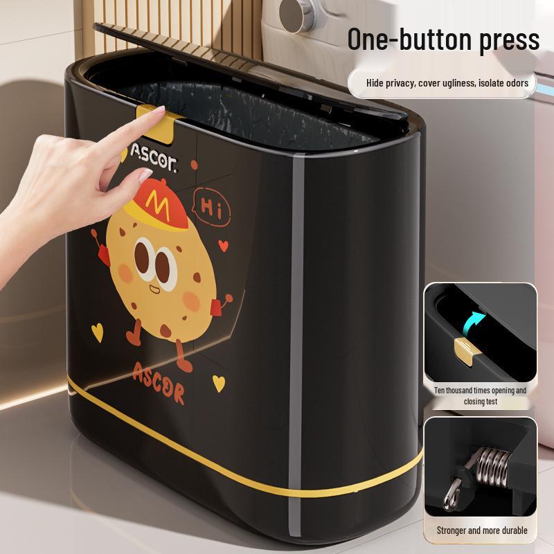 2026 Gap Trash Can: Stylish, Large Capacity Bin with Lid for Bathroom, Kitchen, and Living Room