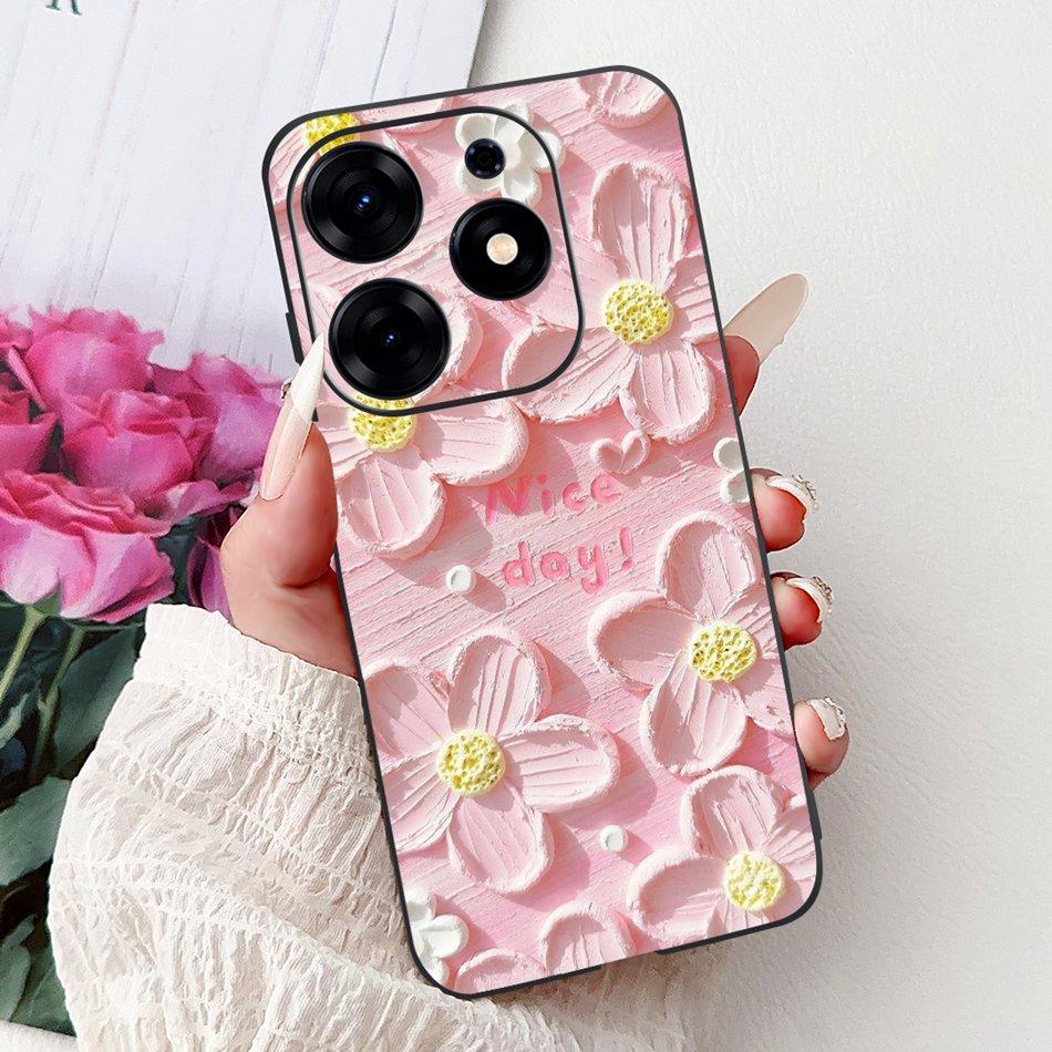 For Tecno Spark 10 Pro Phone Case Spark 10Pro 4G KI7 Elegant Floral Cat Printing Soft Silicone TPU Cases