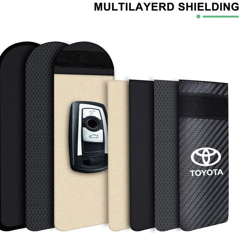 Car Key Case Signal Blocker Bag RFID Shielding Pocket For Toyota Corolla Yaris Prius CHR Aygo Camry Auris Avensis Land Cruiser 4 RB4