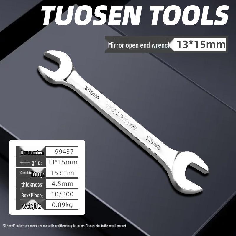 Metric Mirror Finish Double End High Hardness Open End Wrench - Multi-Spec Hand Tool
