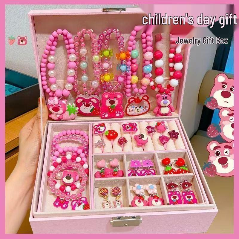 Kuromi Kids' Jewelry Gift Set: Necklace, Bracelet, Ring, Exquisite Box for Girls' Birthday