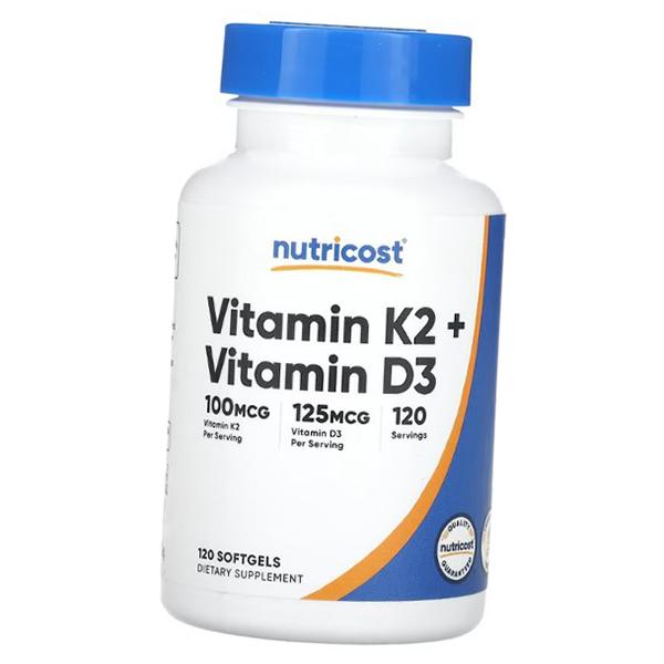 

Витамины К2 Д3, Vitamin K2 + Vitamin D3, Nutricost 120капс (36647015) 120caps