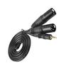 1.5m 3.5mm Aux Stereo Audio Male to 2 Dual XLR Male Cable Cord for Phone Laptop