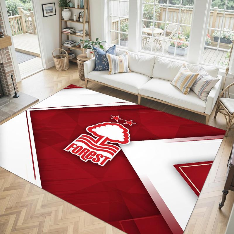 Nottingham Forest Design Kristall Samt Teppich Gemütlich Nicht?Rutschfester Teppich mit Aufdruck für Schlafzimmer Wohnzimmer Eingang