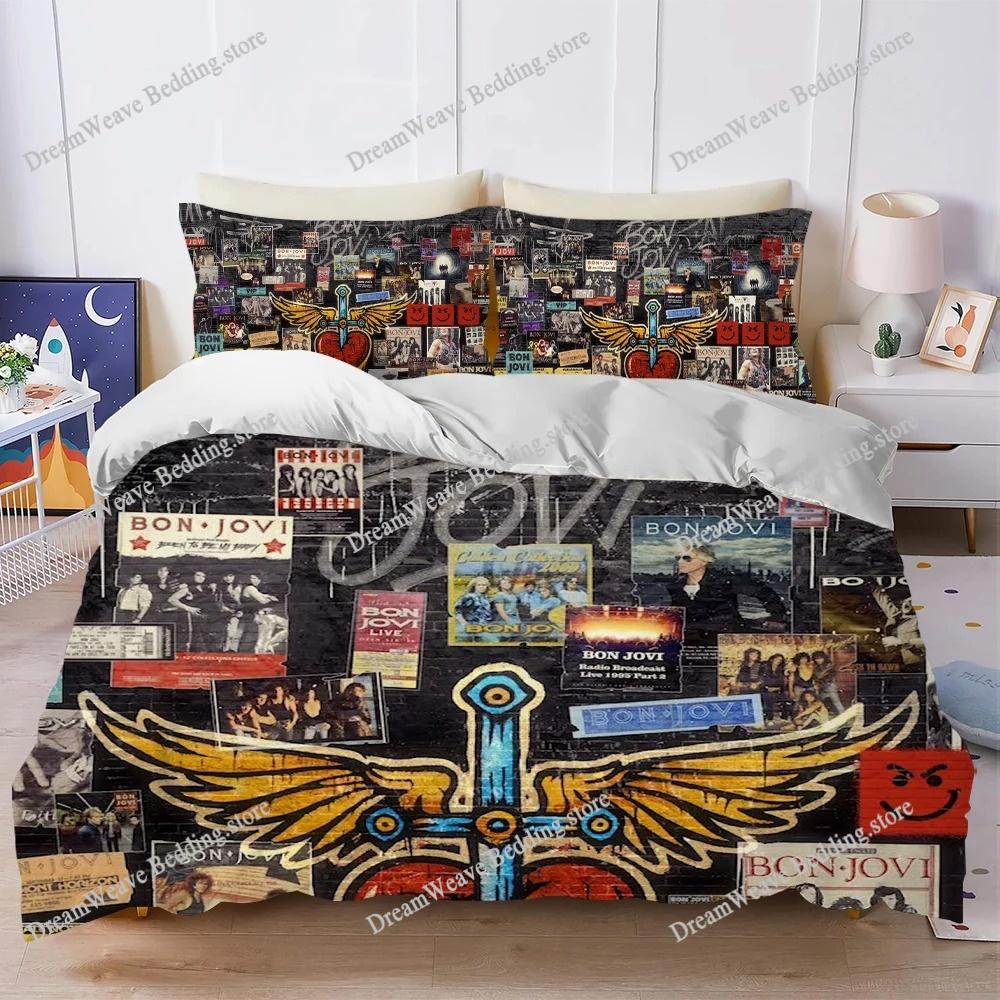 Band B-Bon J-Jovi Duvet Cover Set Home Style Bedding Soft Laundry Cotton Bed Student Dormitory Gift