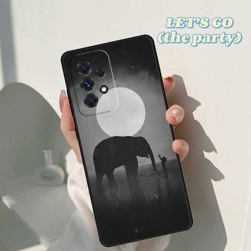 Baby Elephant Moon Phone Case For Samsung Galaxy A42 A31 A40 A51 A71 A32 A80 A91 A52 A72 A73 A20e A21S A50 A70 A11 A12 Cover