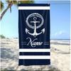 Personalized Anchor Beach Towel Custom Name/Logo Oversized Microfiber Towel Summer Party Gift for Beach Swimming Bath Sports