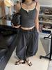 Louvre Spring Double Strap Buttoned Camisole Slimming Top