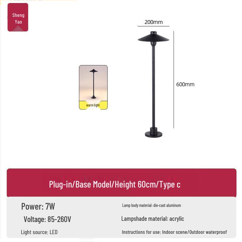 

Solar LED Straw Hat Style Lawn and Garden Light - Minimalist Decorative Landscape Fixture